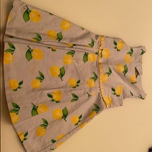 Whit and yellow lemon dress